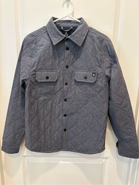 Midtown Quilted Shirt Jacket Men’s Small Gray Snap Front Shacket
